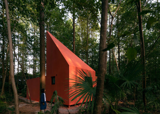 Wiki world plants red timber cabin standing on stilts within chinese woodland