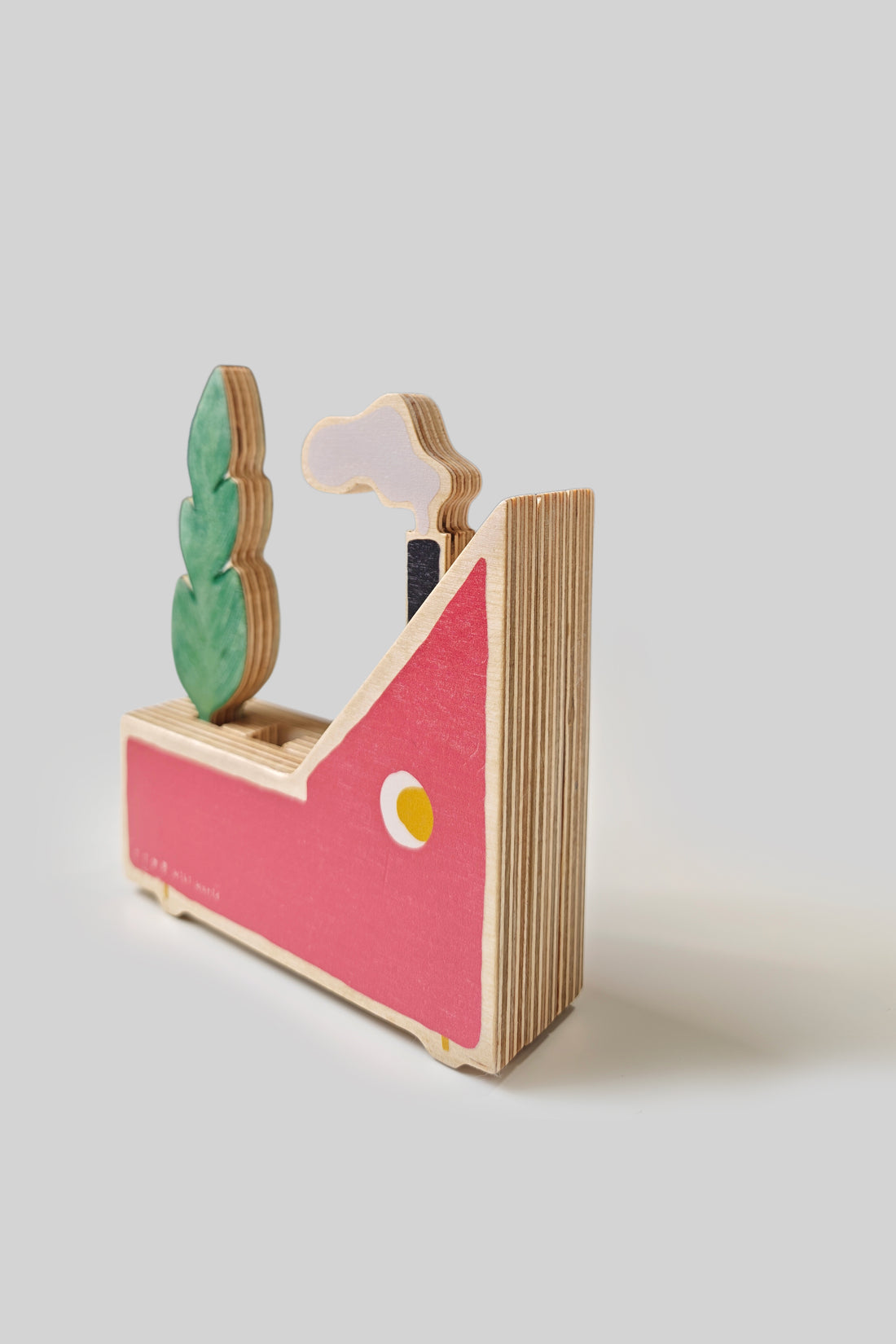 Mini Wood Cabin Pen Holder