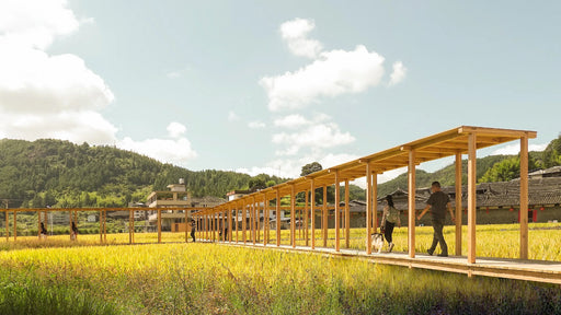 Wiki world invites villagers to co-build timber pavilions next to historic castle
